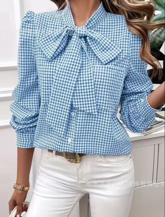 Women's Spring Casual Checkere - Tie Front Shirt review and price