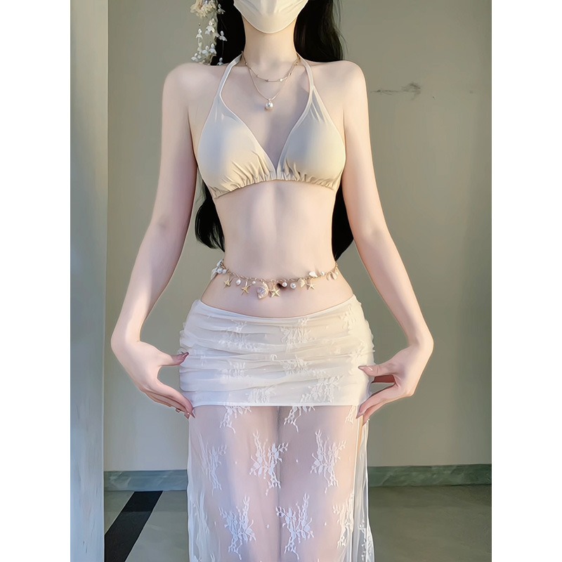 Elegant White Floral Mesh 4 Pi - Swim Cover Up Mesh review and price