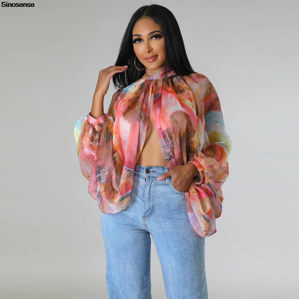 Women Chiffon Blouses Sexy She - Tie Front Shirt review and price