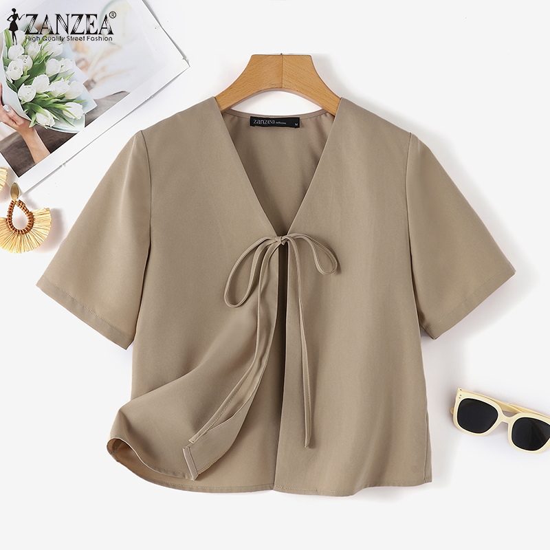 ZANZEA Women Fashion Tied Fron - Tie Front Shirt review and price