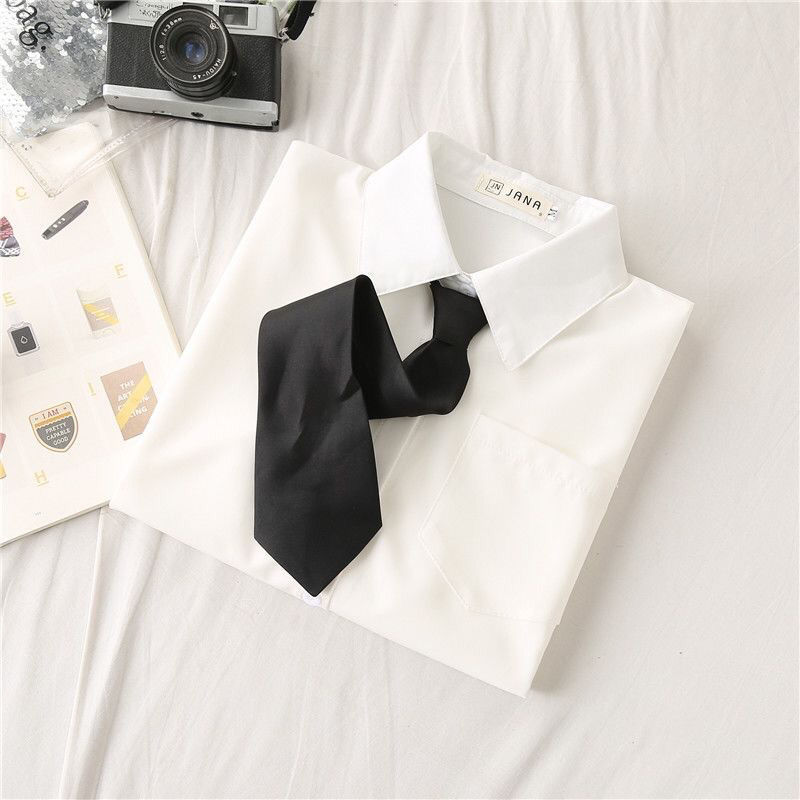 White Women School Shirts Fash - Tie Front Shirt review and price