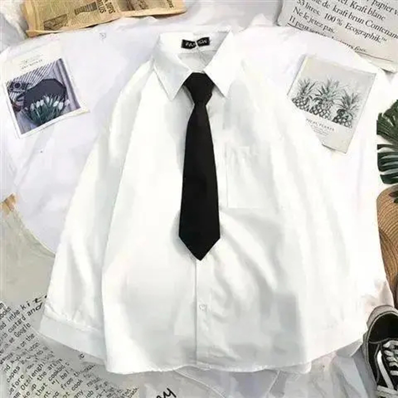 White Women School Shirts Fash - Tie Front Shirt review and price