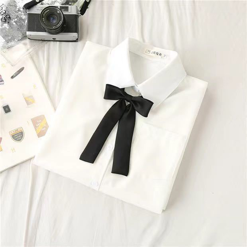 White Women School Shirts Fash - Tie Front Shirt review and price
