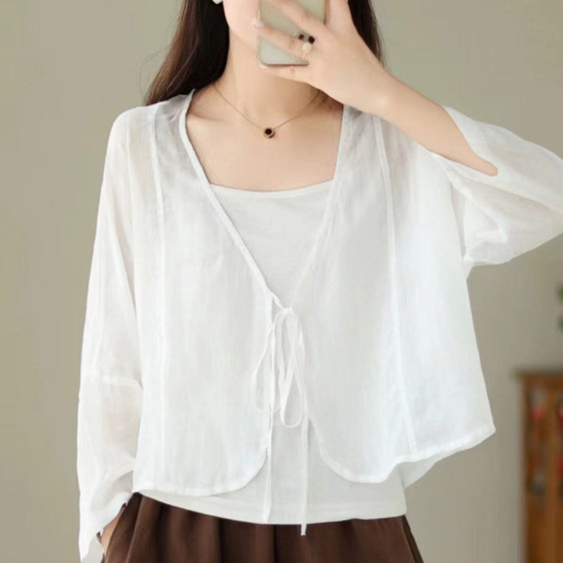 Womens Vintage Thin Sun Protec - Tie Front Shirt review and price