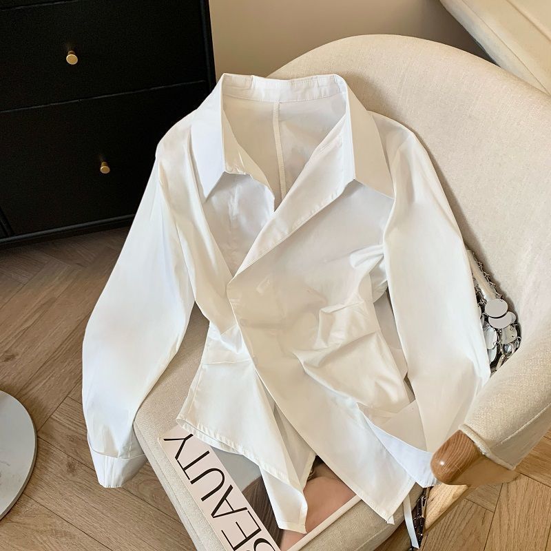 Designer Irregular Long sleeve - Tie Front Shirt review and price
