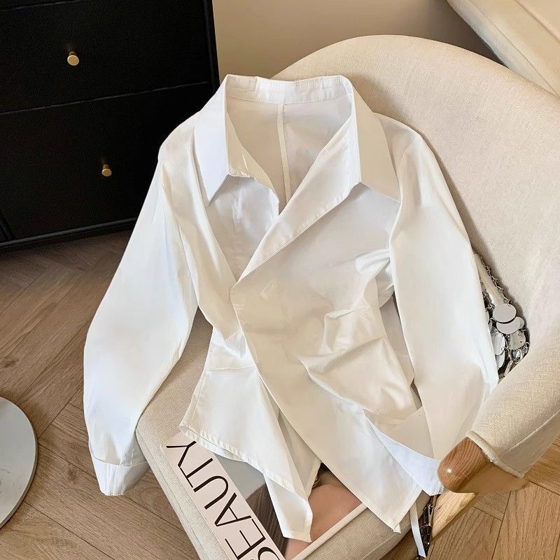 Designer Irregular Long sleeve - Tie Front Shirt review and price