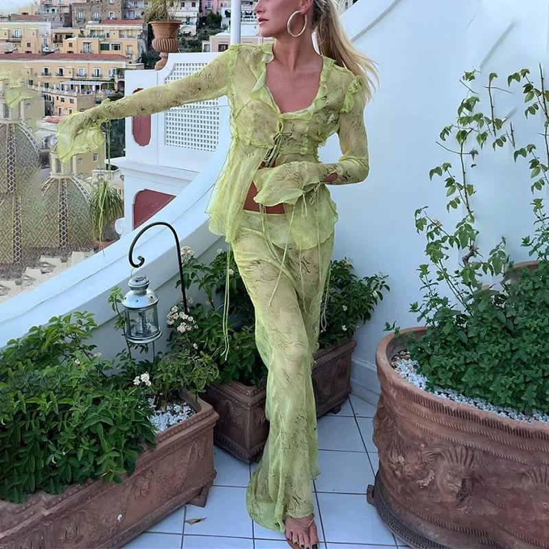 Y2K Fairy Grunge Beach Outfits - Tie Front Shirt review and price
